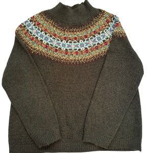 Liz Claiborne Brown Multicolor Turtleneck Sweater